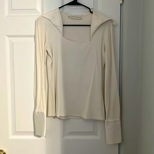 Vintage ribbed shirt with silk detail